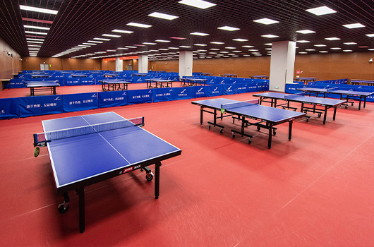 溧阳乒乓球练习室PVC塑胶地板铺设案例